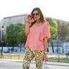 COMFY OUTFIT: PINK TEE AND FLOWER PANTS 