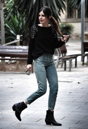SUITEBLANCO  Pullover, Zara  Stiefeletten and Vintage  Jeans