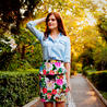 FLORAL SKIRT & DENIM SHIRT 