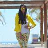 FLORAL YELLOW PANTS