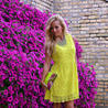 Neon Yellow Crochet Dress