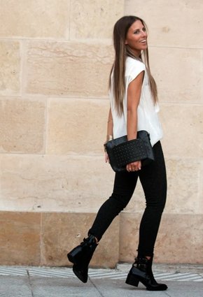 Nice Things  Leggings, Zara  Ankle Boots / Booties and Nice Things  Clutch/Abendtasche