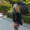 LEATHER BIKER JACKET AND FLORAL PANTS BY ZARA
