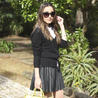 Pleated Skirt with Boots